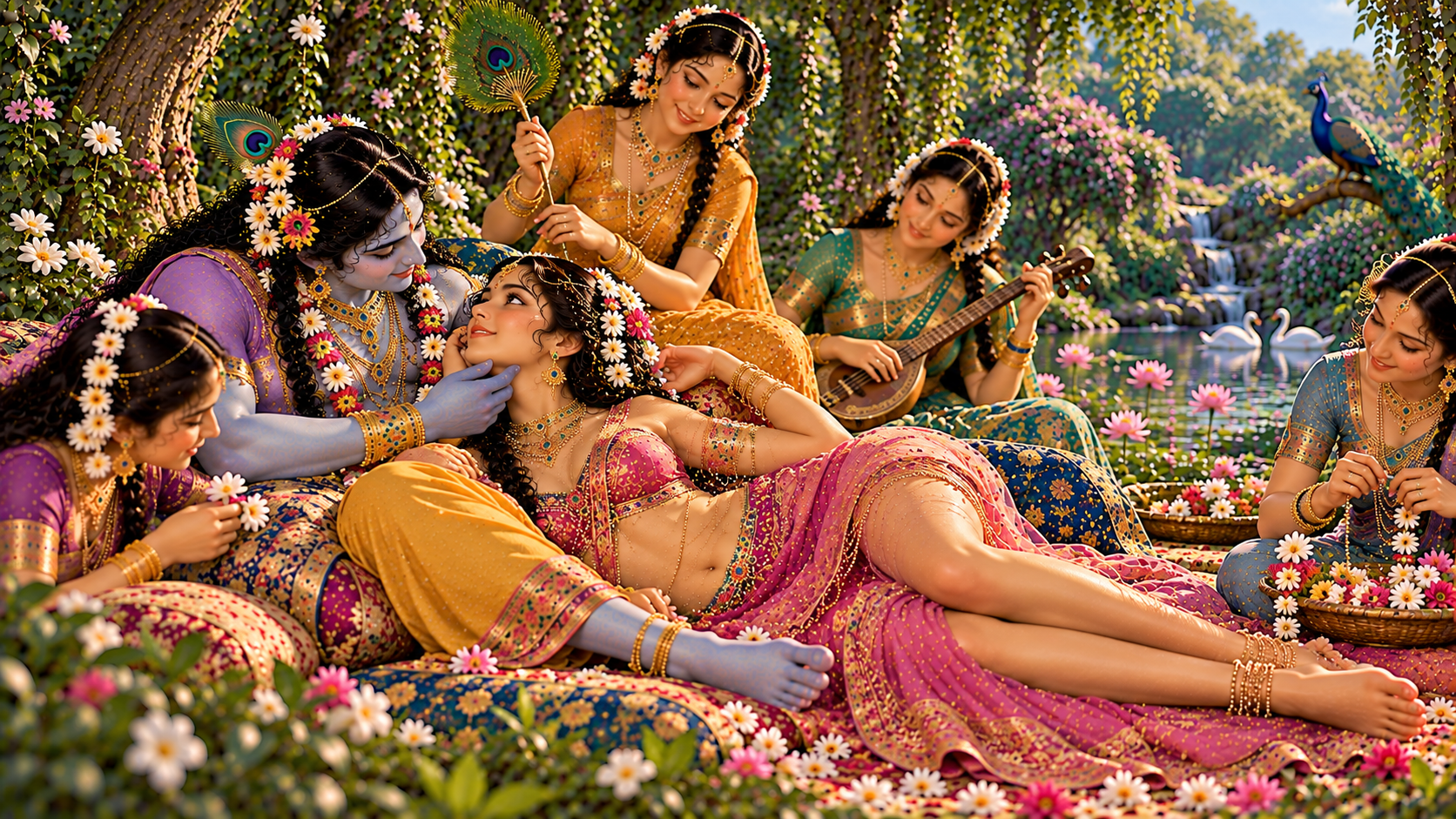 Radha and Krishna pastimes in Vrindavan 45