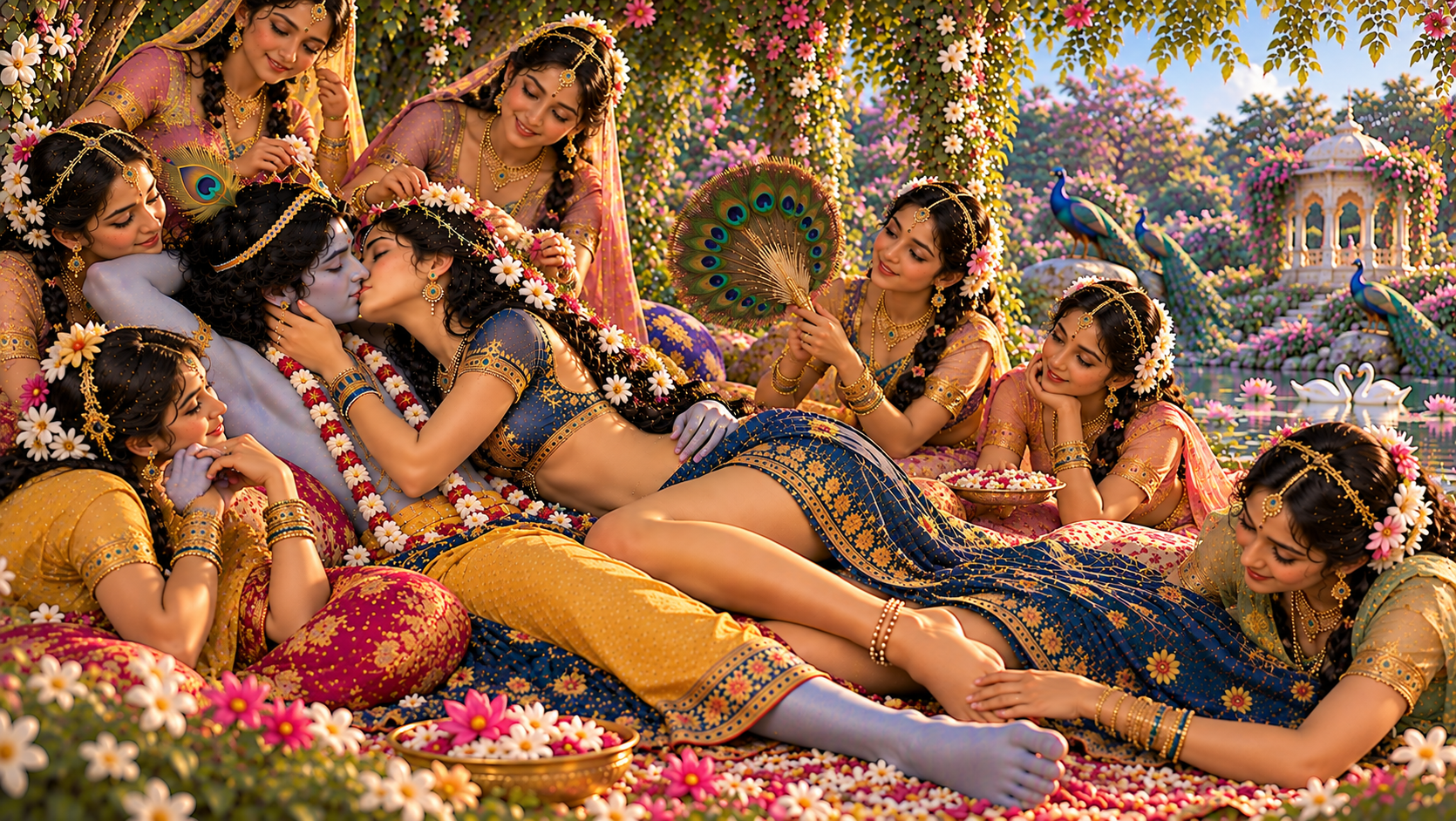 Radha and Krishna pastimes in Vrindavan 47