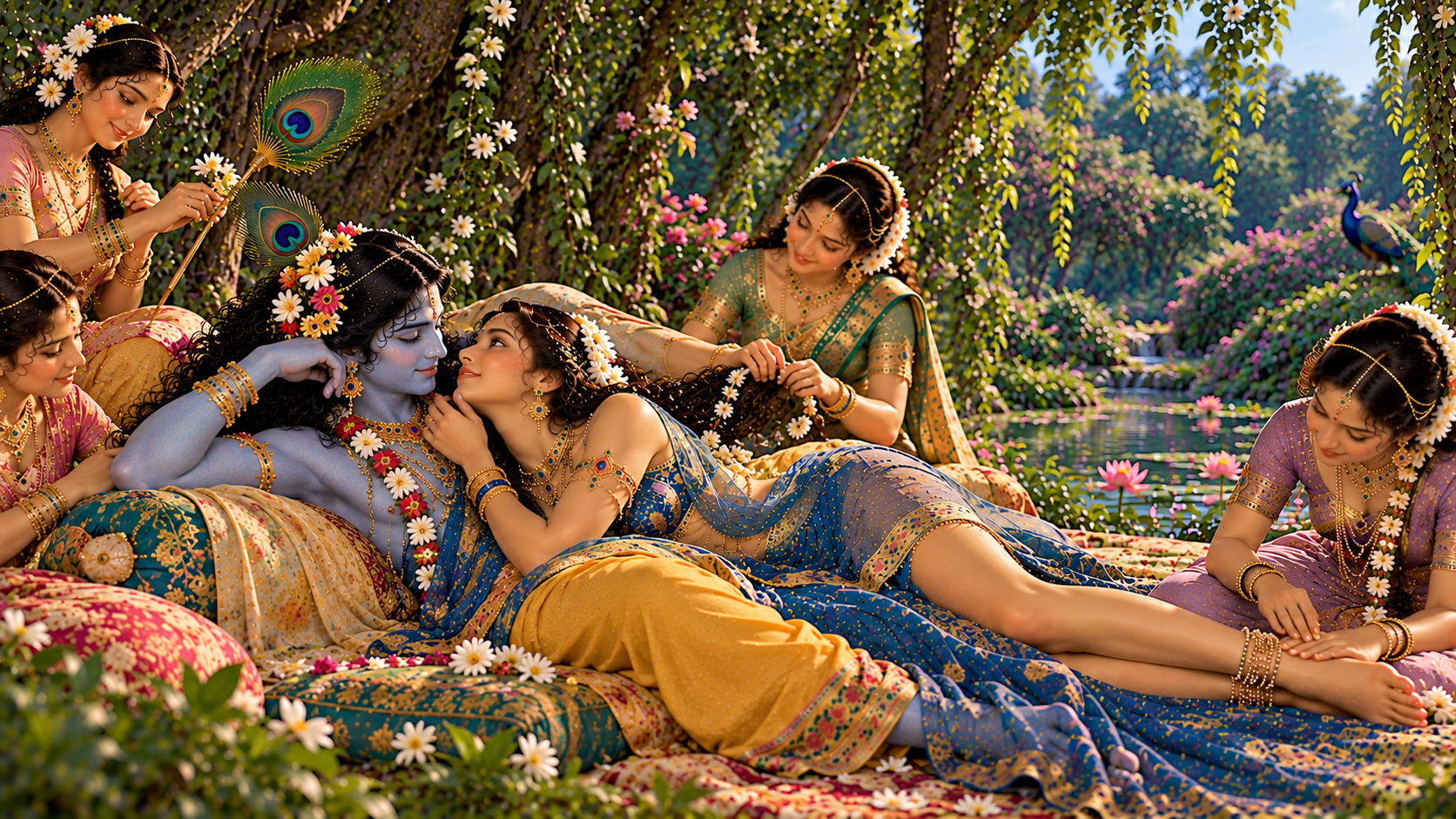 Radha and Krishna pastimes in Vrindavan 102