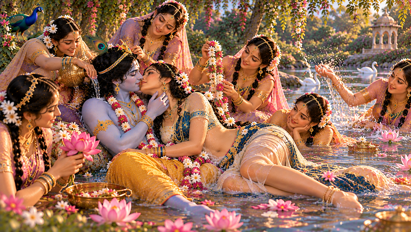 Radha and Krishna pastimes in Vrindavan 136
