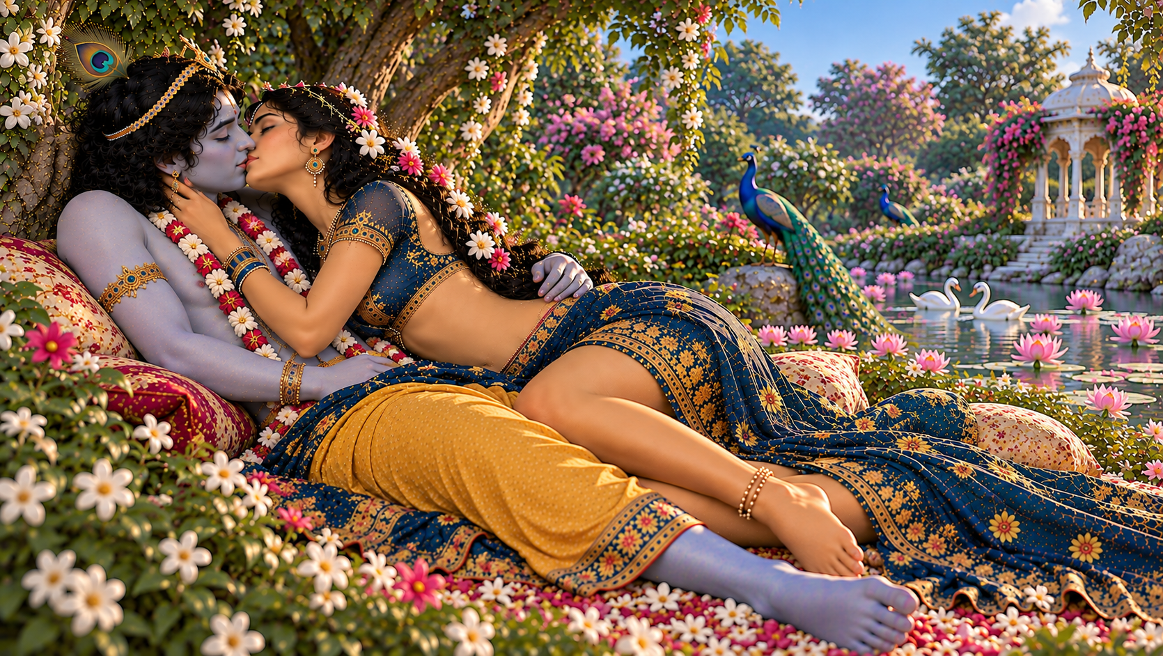 Radha and Krishna pastimes in Vrindavan 183
