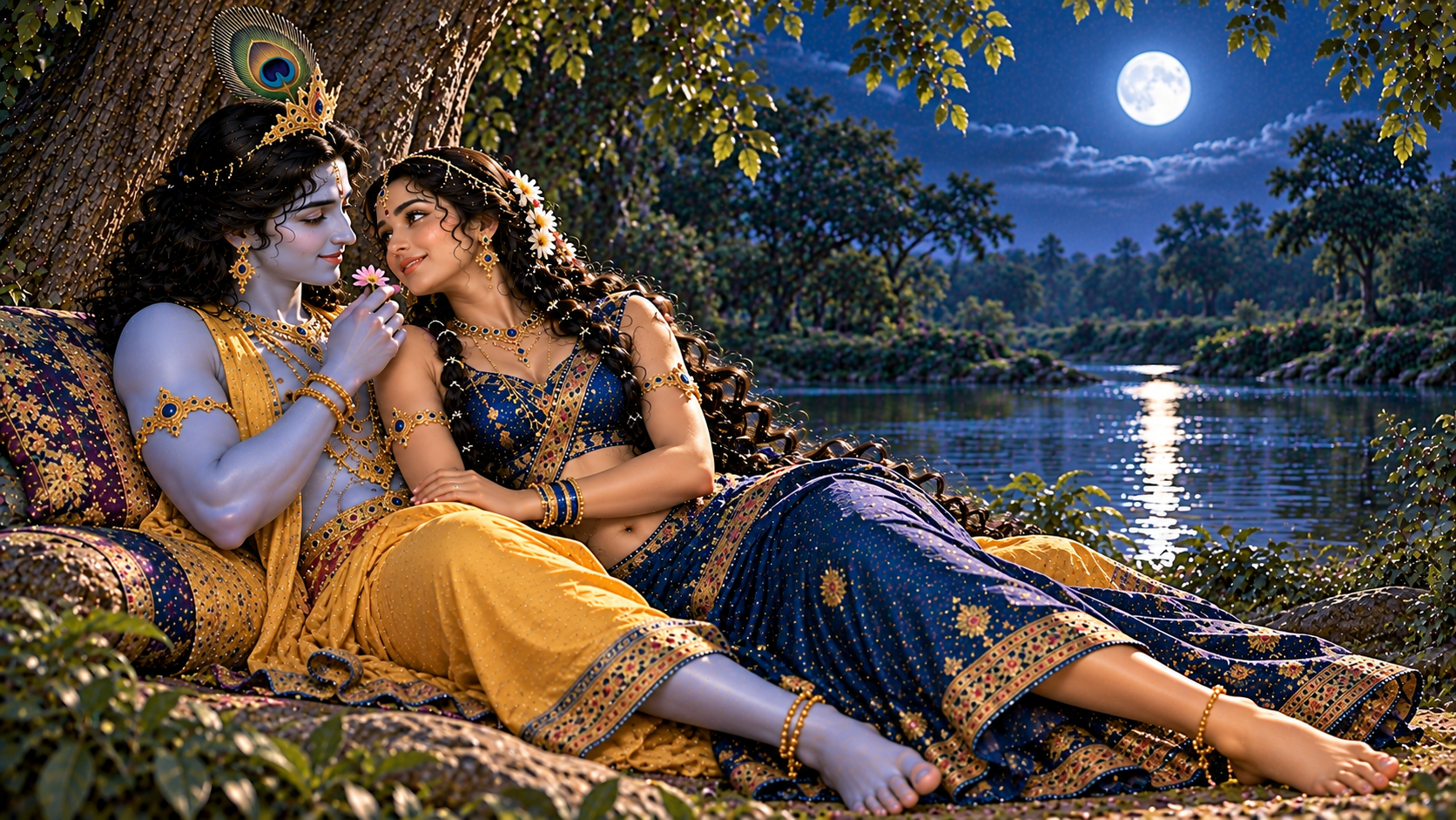 Radha and Krishna pastimes in Vrindavan 194