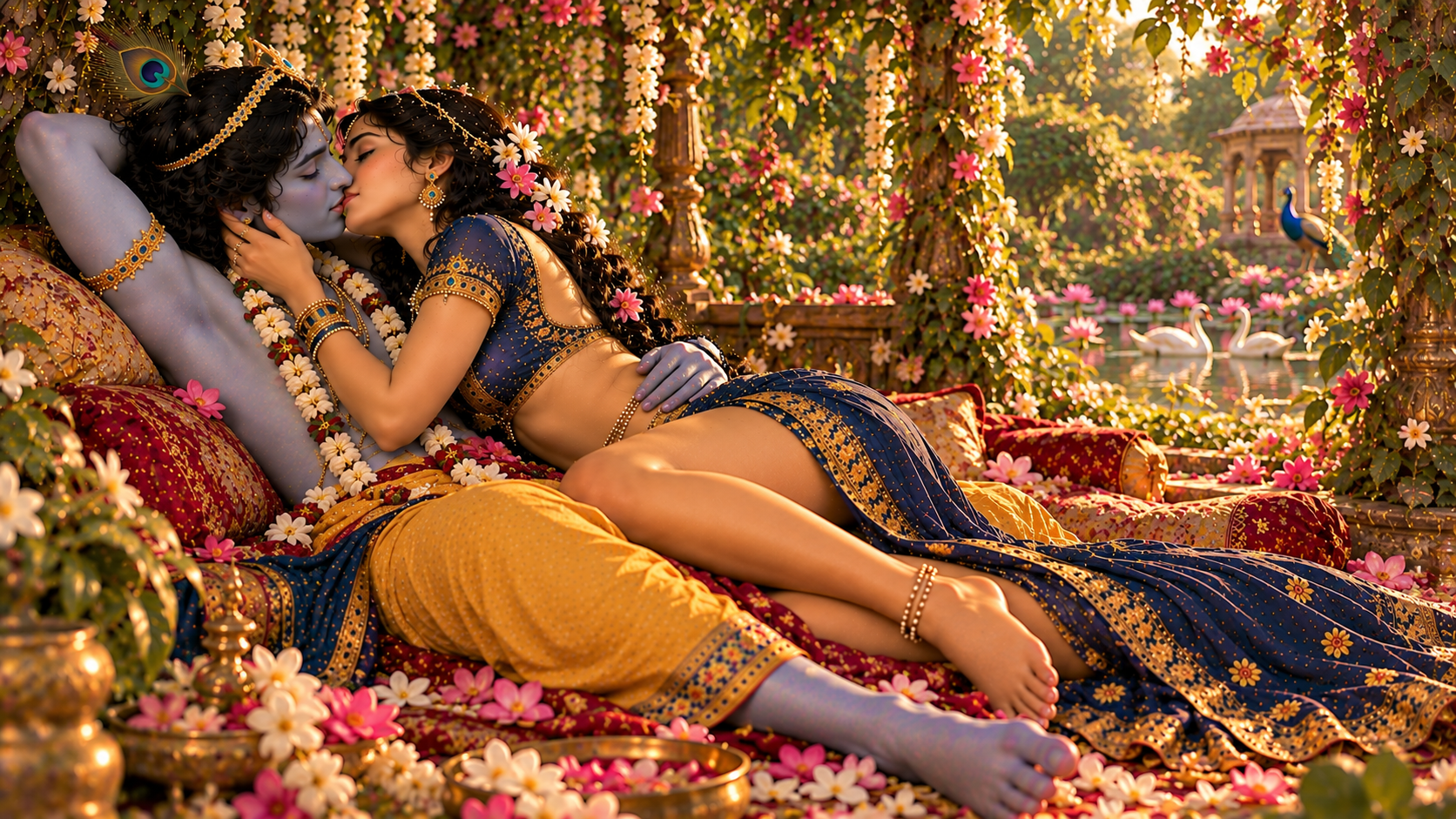 Radha and Krishna pastimes in Vrindavan 199