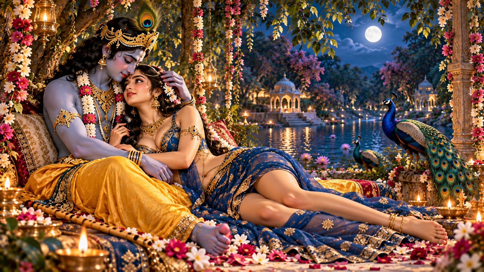 Radha and Krishna pastimes in Vrindavan 213