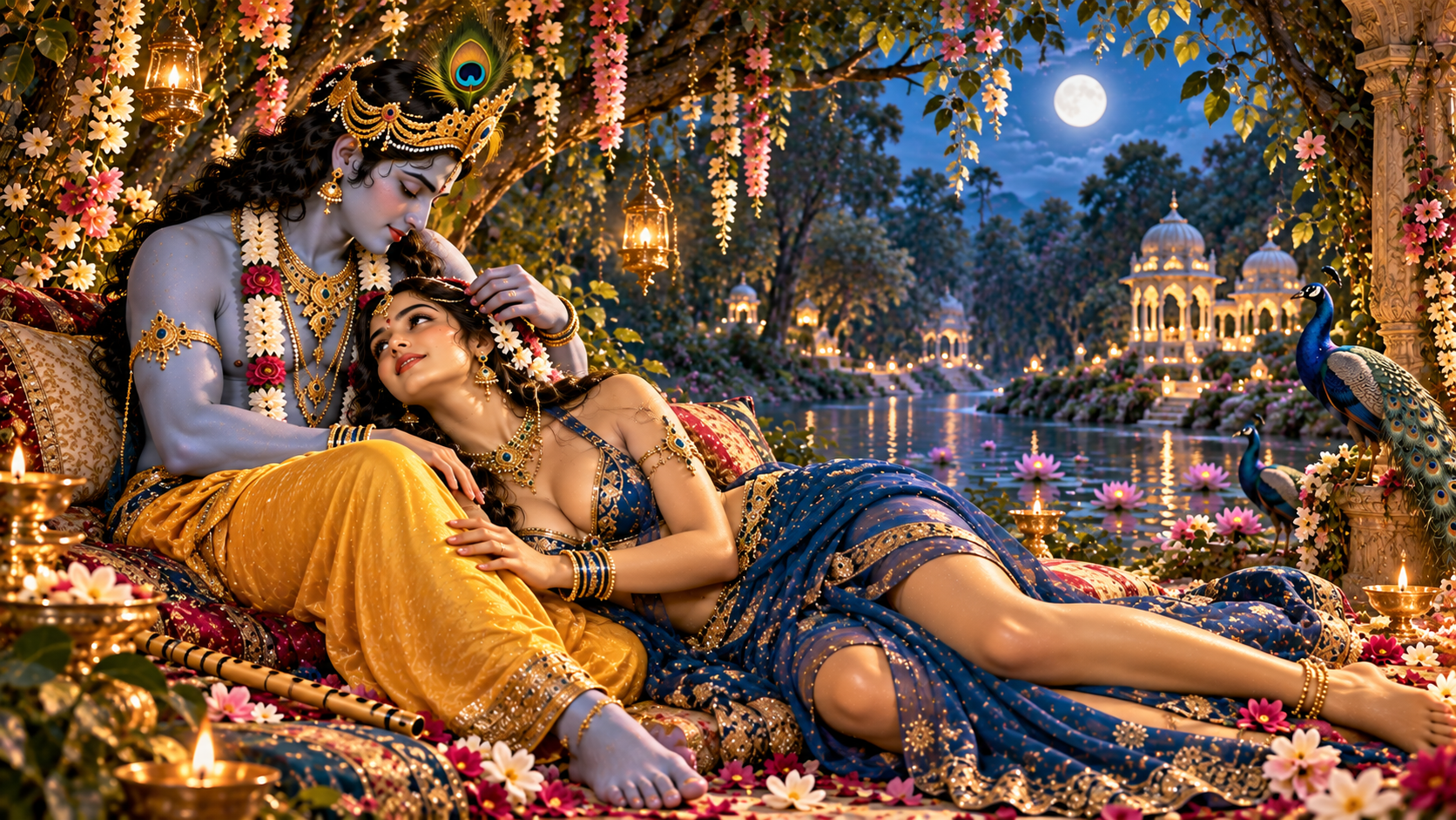 Radha and Krishna pastimes in Vrindavan 218