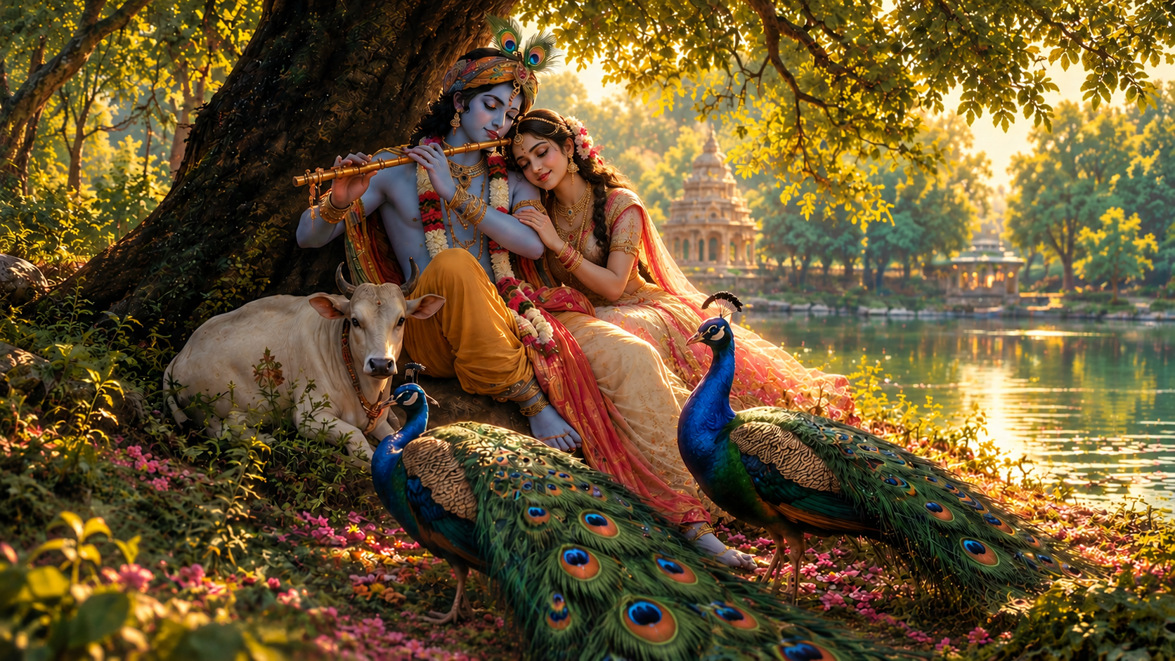 Radha and Krishna pastimes in Vrindavan 250